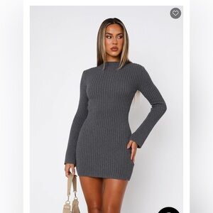 Women's Gray Sweater Dress